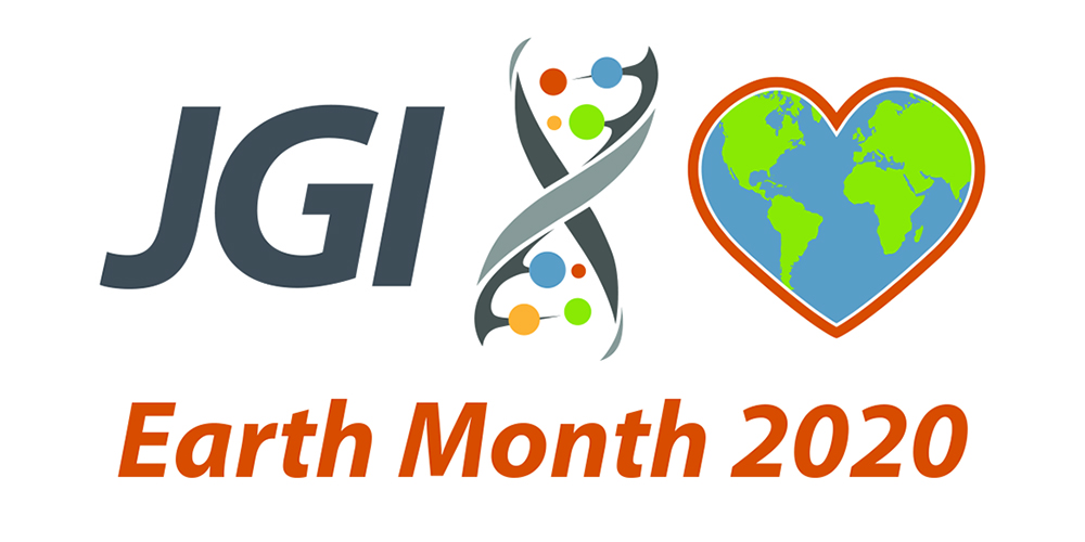 jgi logo with a heart shaped earth next to it