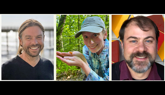 a series of three headshots