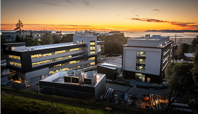 The Integrative Genomics Building at Berkeley Lab at sunset