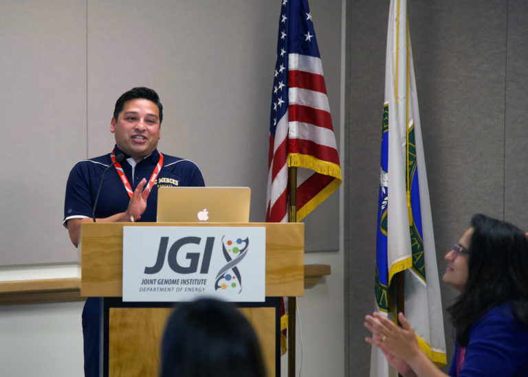 person talking at a podium