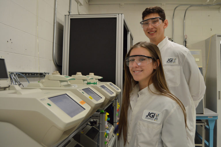 two interns in a lab