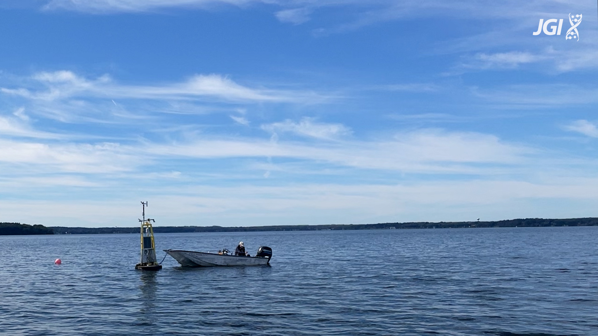 A sunny, blue-sky day at Lake Mendota.