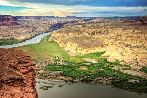 The 1,450-mile long Colorado River flows from the southwestern United States to northwestern Mexico. 