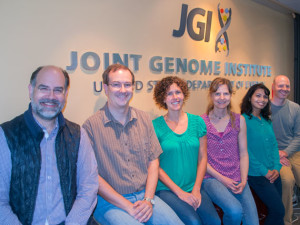 From left to right, several of the authors of the ProDeGe paper published in The ISME Journal: Nikos Kyrpides, Scott Clingenpeel, Kristin Tenessen, Tanja Woyke, Amrita Pati, and Evan Andersen.