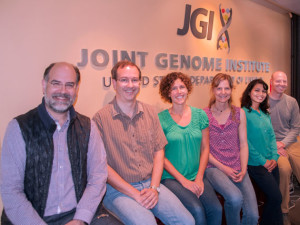 From left to right, several of the authors of the ProDeGe paper published in The ISME Journal: Nikos Kyrpides, Scott Clingenpeel, Kristin Tenessen, Tanja Woyke, Amrita Pati, and Evan Andersen.