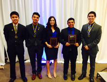 Bryan Rangel Alvarez (second from left) and Cristhian Gutierrez Huerta (second from right) were among the 5 UC Merced CAMP awardees.