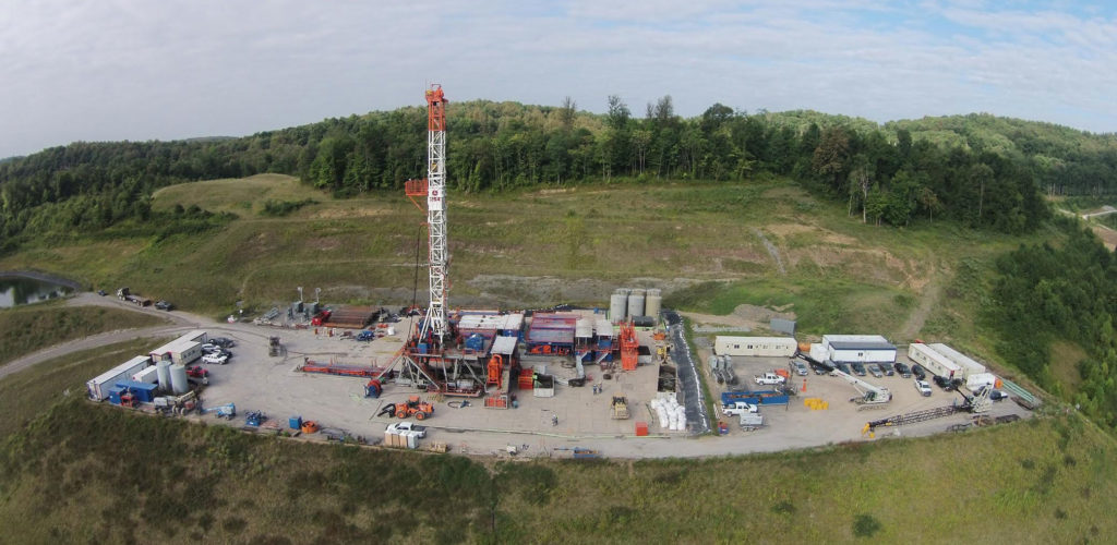 This is not one of the wells used in the study, but it shows what a site looks like during the drilling process. (Image courtesy of the MSEEL (Marcellus Shale Energy and Environment Laboratory www.mseel.org), where the Wrighton Lab is also conducting research.)
