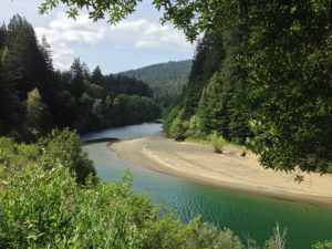 The Angelo Coast Range Reserve, from which soil samples were taken, protects thousands of acres of the upper watershed of South Fork of the Eel River (shown here) in Mendocino County. (Akos Kokai via Flickr, CC BY 2.0 https://www.flickr.com/photos/on_earth/17307333828/) 