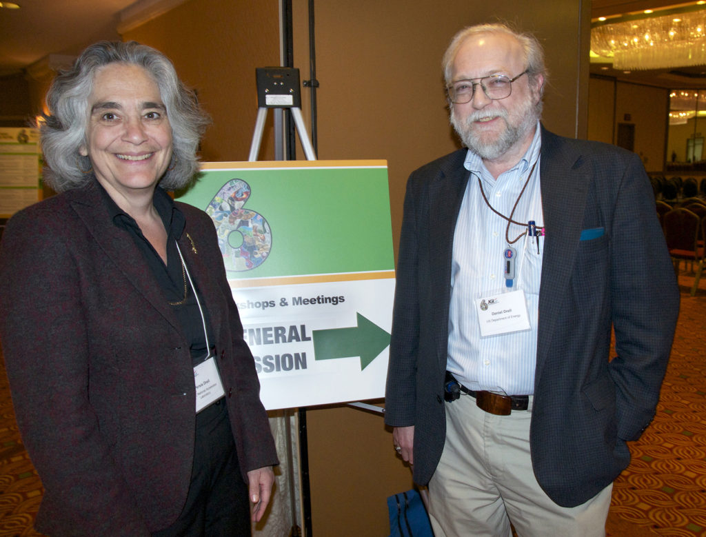 Dr. Persis Drell (left), former director of the SLAC National Accelerator Laboratory, and current Stanford University Provost, with her brother Dan Drell. Click here to watch Dr. Persis Drell’s keynote from the 2011 JGI Genomics of Energy & Environment Meeting.