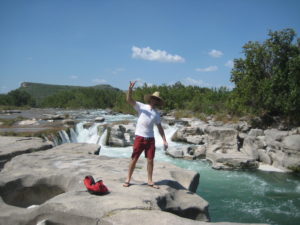David Lowry’s quest for switchgrass took him to Dolan Falls along the Devils River, Texas in 2010. (Taylor Quedensley)