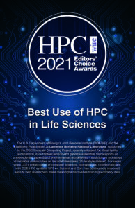 HPCwire Editor's Choice Award for Best Use of HPC in the Life Sciences