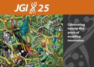 Drawing illustration of organisms, animals and plants sequenced by JGI over the last 25 years.