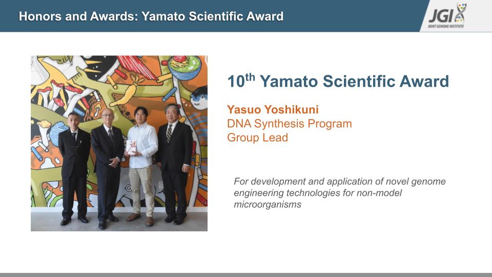 Yamato award for Yasuo Yoshikuni